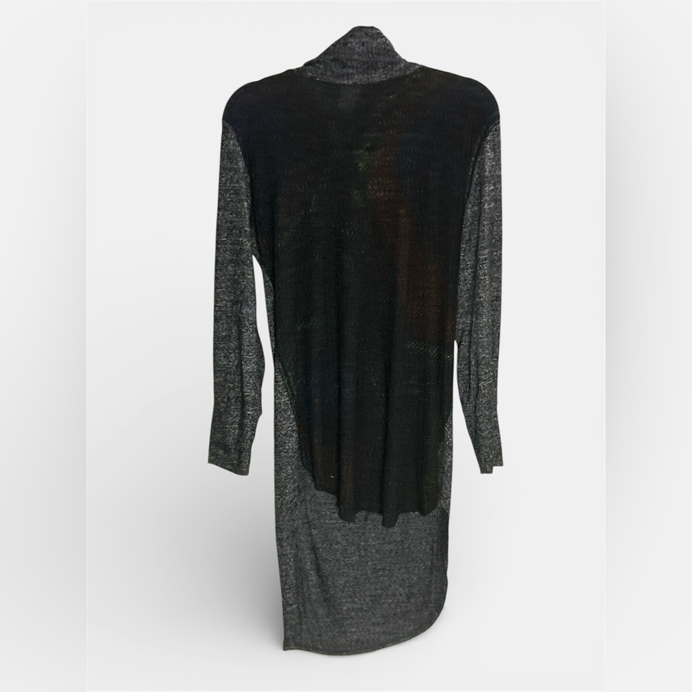 Go Couture Black and Gray Bi-Low Hem Cowl Neck w/Screened Logo.Sz XL